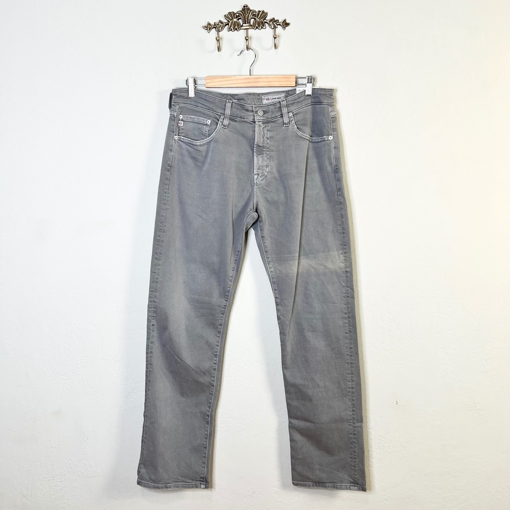 AG Adriano Goldschmied Protege Classic Straight Grey Cloud Soft Jeans 34x32 FLAW